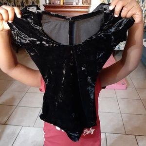 Girls Dance Suede Black Leotard